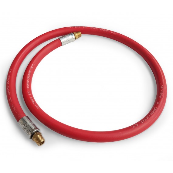 1m long rubber airline 1/4"BSP Male threads