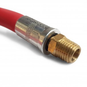 1m long rubber airline 1/4"BSP Male threads 2