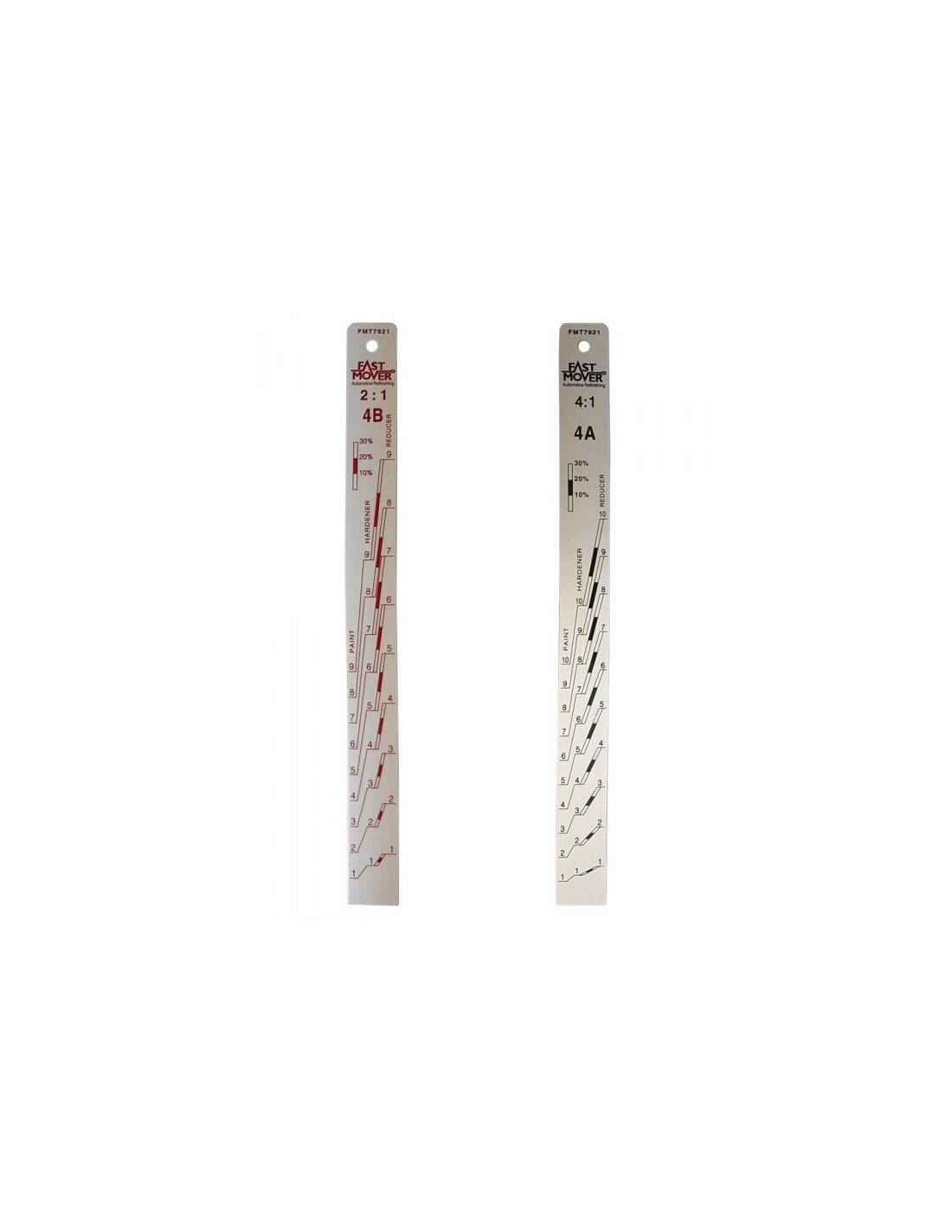 Aluminium Paint Measuring Stick, 200mm x 24mm x 2mm 21 & 41 Ratios