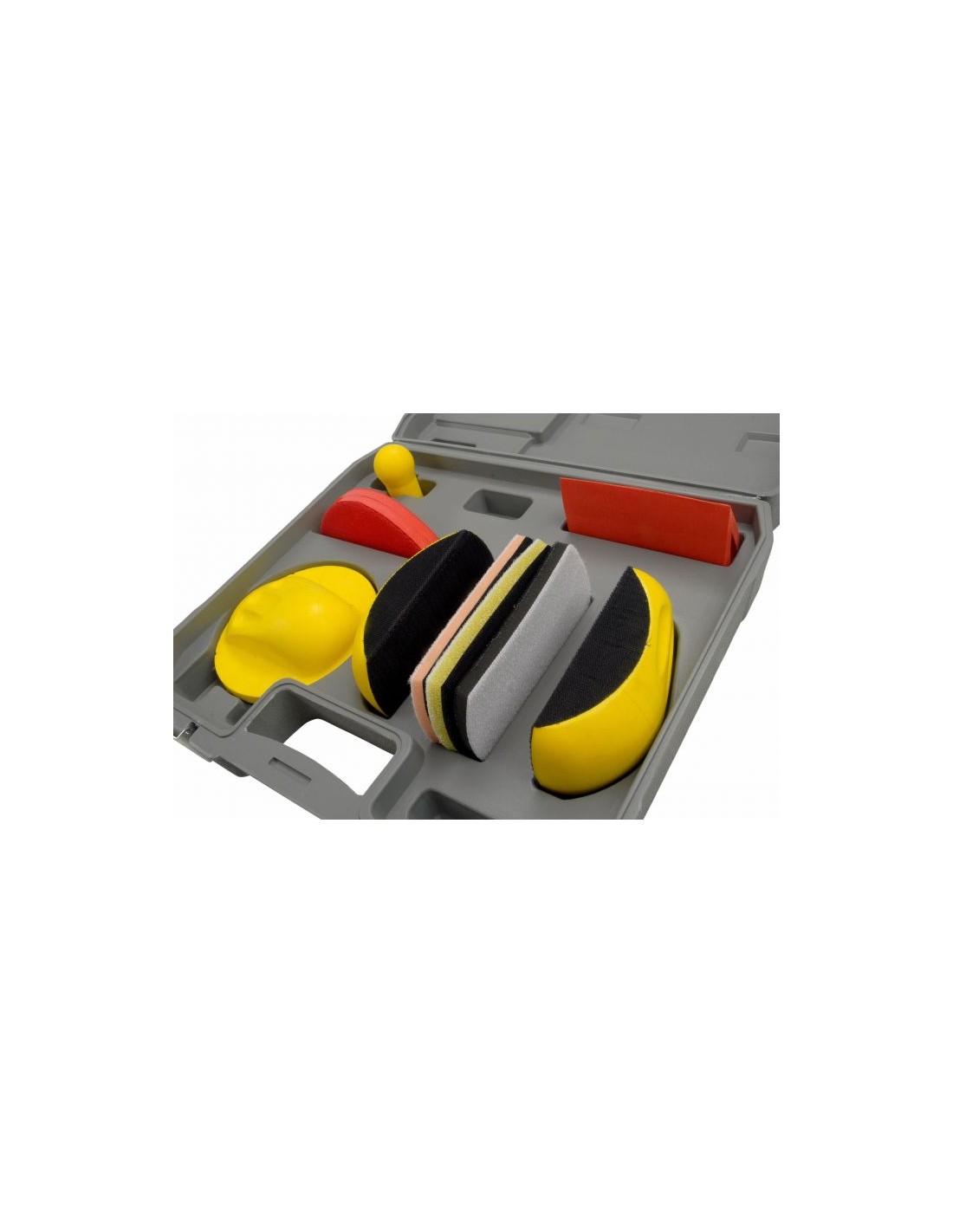 9 Piece Hand Sanding Block Kit For Detailing Work In Plastic Carry Case