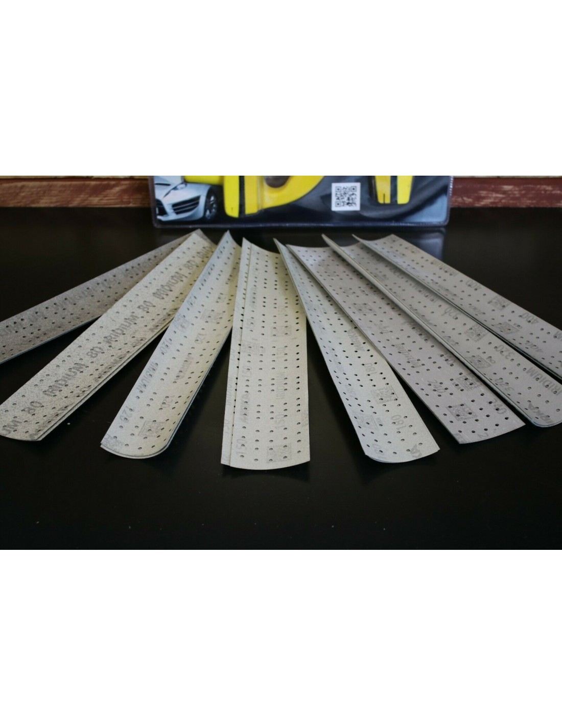 6 Piece Fast Mover Hand Sanding Block Kit and 16 Mirka Iridium Velcro Sanding Strips