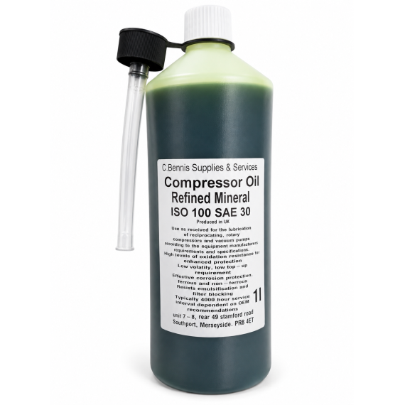 SAE30 ISO100 Detergent free Air Compressor Oil